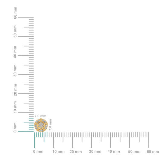 10K Yellow Gold Round Diamond Round Studs Designer Stud Earrings 1/10 Cttw