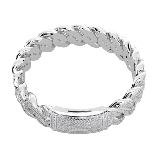 10K White Gold Tw Cuban Baguette Bracelet 8.5Inches 9-1/2 Cttw