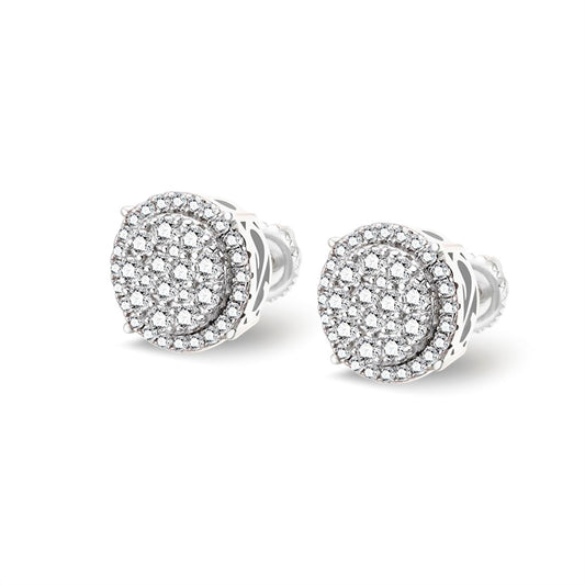 Sterling Silver Moissanite Round Shape Stud Earrings RP 3/4 Cttw