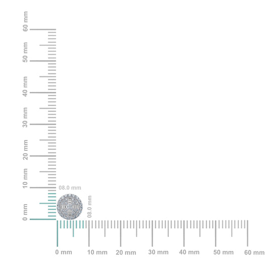 10K White Gold Round Baguette Diamond Round Shape Stud Earrings 1/3 Cttw