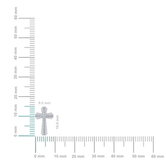 10K White Gold Round Diamond Cross Religious Stud Earrings 1/8 Cttw