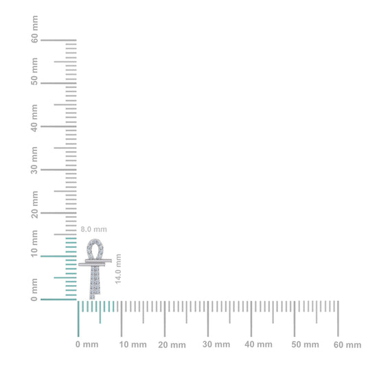 10K White Gold Round Diamond Ankh Religious Earrings 1/8 Cttw