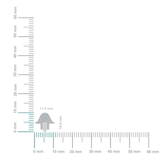 10K White Gold Round Diamond Hamsa Hand Religious Stud Earrings 1/4 Cttw