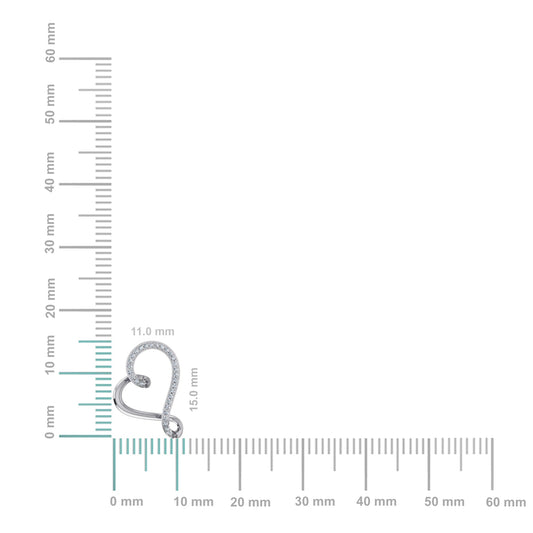 10KT White Gold Round Diamond Twisted Heart Shape Pendant 1/20 Cttw