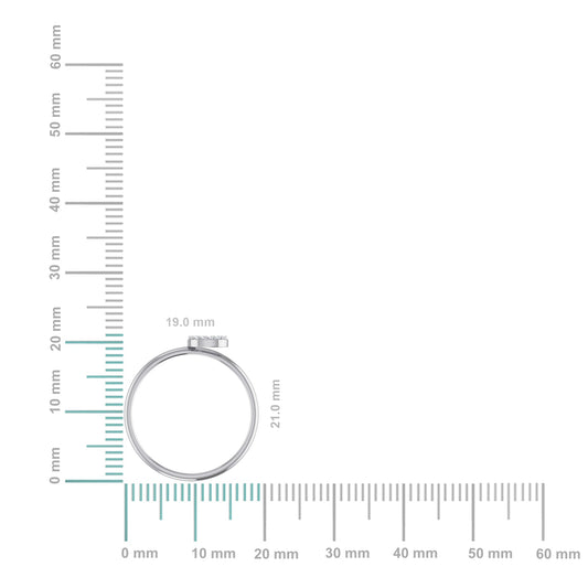 10K White Gold Womens Round Diamond C Initial Letter Ring 1/25 Cttw