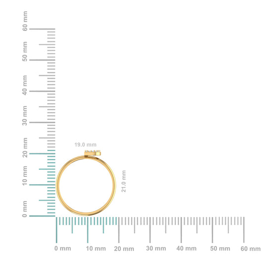 10K Yellow Gold Womens Round Diamond D Initial Letter Ring 1/25 Cttw