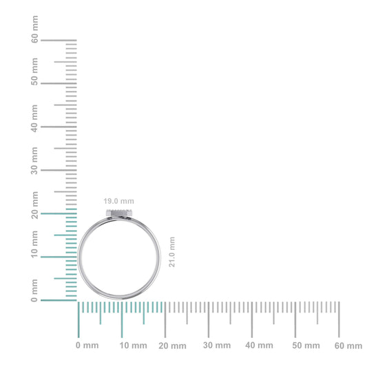 10K White Gold Womens Round Diamond N Initial Letter Ring 1/20 Cttw