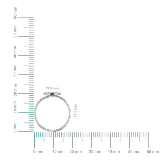 10K White Gold Womens Round Diamond W Initial Letter Ring 1/10 Cttw