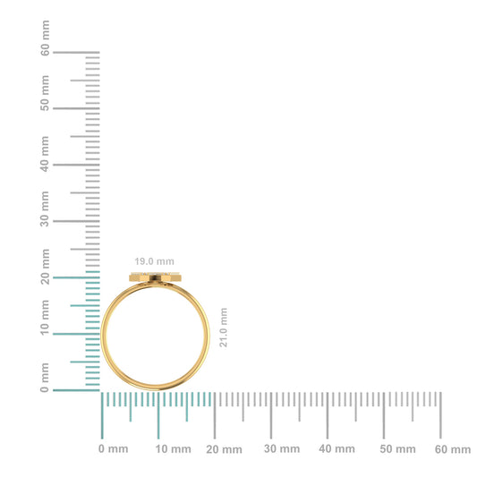 10K Yellow Gold Womens Round Diamond W Initial Letter Ring 1/10 Cttw