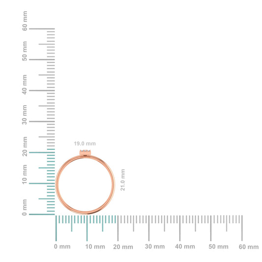 10K Rose Gold Womens Round Diamond I Initial Letter Ring 1/25 Cttw