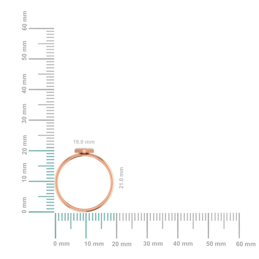 10K Rose Gold Womens Round Diamond V Initial Letter Ring 1/25 Cttw