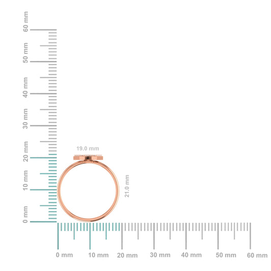 10K Rose Gold Womens Round Diamond W Initial Letter Ring 1/10 Cttw