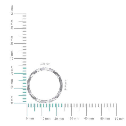 14K White Gold Round Diamond Prong Set Designer Couple Band 3/8 Cttw