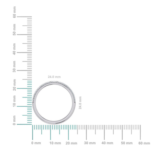 14K White Gold Round Diamond Prong Set Designer Couple Band 1/2 Cttw