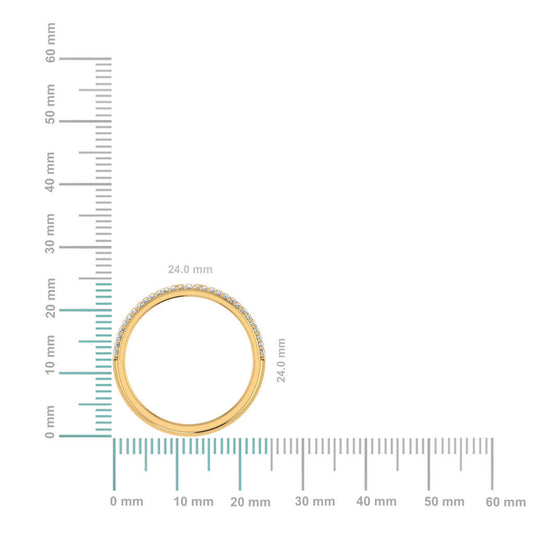 14K Yellow Gold Round Diamond Prong Set Designer Couple Band 1/2 Cttw