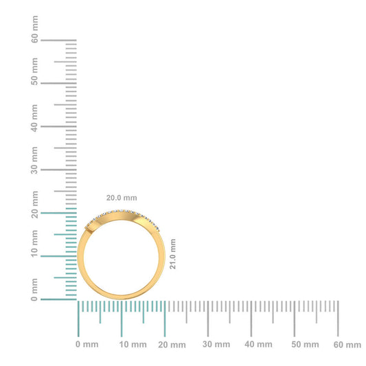 10K Yellow Gold Round Diamond Pear Shape Womens Negative Gap Ring 1/3 Cttw