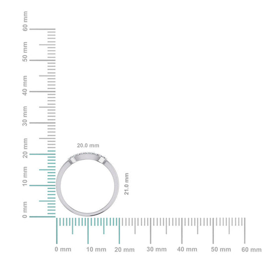 10K White Gold Round Diamond Square Shape Womens Negative Gap Ring 1/4 Cttw