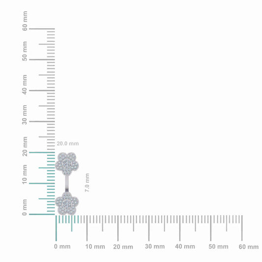 10K White Gold Womens Round Diamond Floral Cluster Top Open Earrings 3/8 Cttw