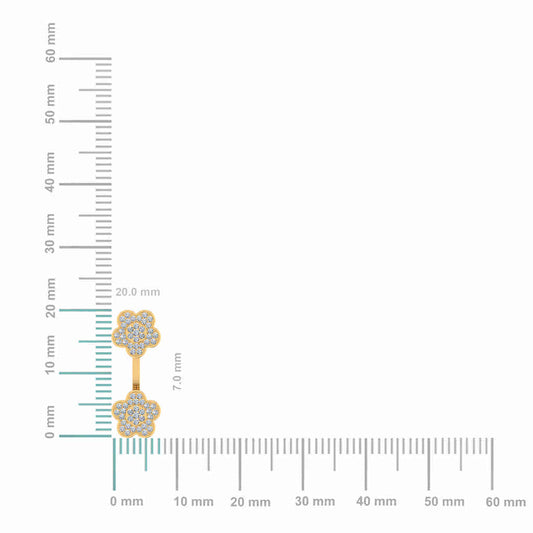 10K Yellow Gold Womens Round Diamond Floral Cluster Top Open Earrings 3/8 Cttw