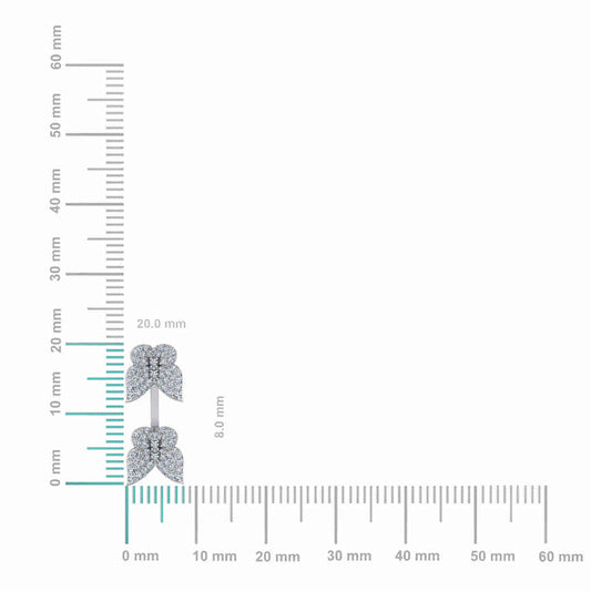 10K White Gold Womens Round Diamond Butterfly Cluster Top Open EarRing 1/4 Cttw
