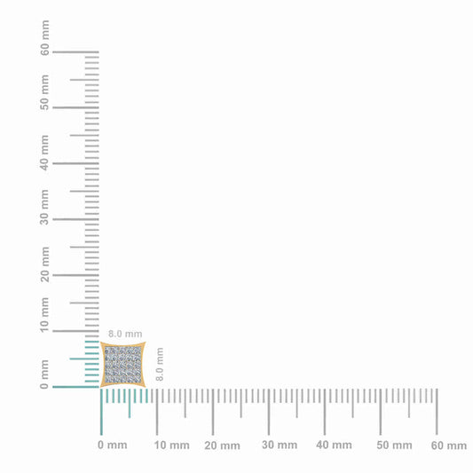 10K Yellow Gold Mens Princess Diamond Square Stud Earrings 3/4 Cttw