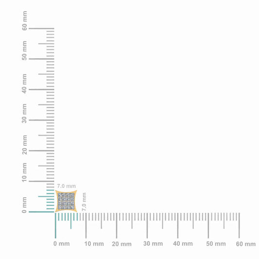 10K Yellow Gold Mens Princess Diamond Square Stud Earrings 1/2 Cttw