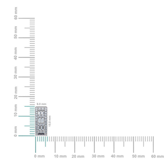 10K White Gold Womens Round Baguette Diamond Small Huggies Earrings 7/8 Cttw