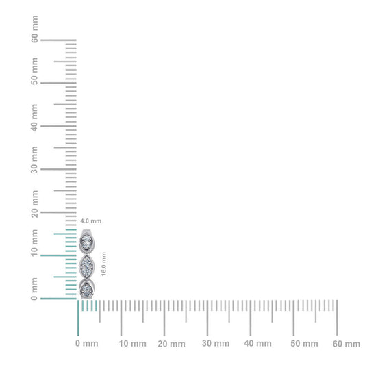 10K White Gold Womens Round Diamond Small Huggies Earrings 1/3 Cttw