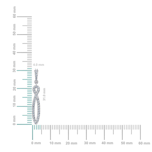 10K White Gold Round Diamond Infinity Dangling Earrings 5/8 Cttw