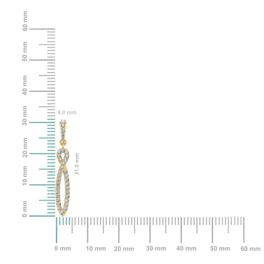 10K Yellow Gold Round Diamond Infinity Dangling Earrings 5/8 Cttw