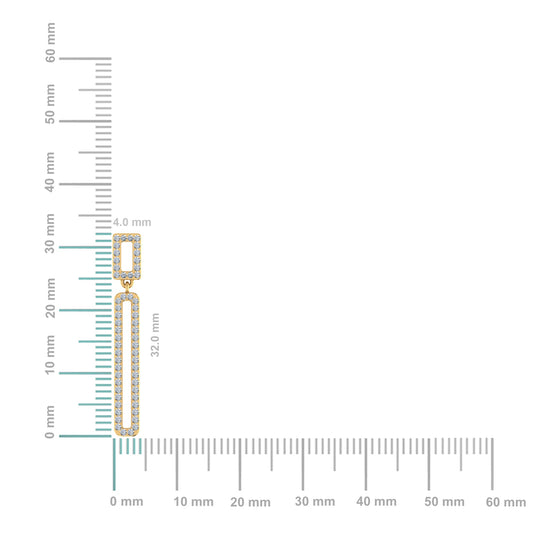 10K Yellow Gold Round Diamond Designer Dangling Earrings 1/2 Cttw
