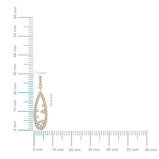 10K Yellow Gold Round Diamond Designer Dangling Earrings 5/8 Cttw