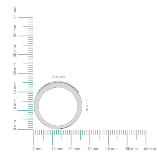 10K White Gold Princess Diamond Mens Invisible Band 1-1/8 Cttw