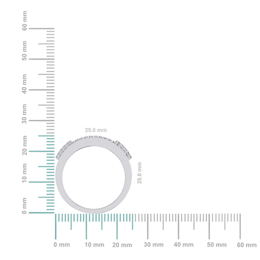 10K White Gold Princess Diamond Mens Invisible Band 1-1/3 Cttw