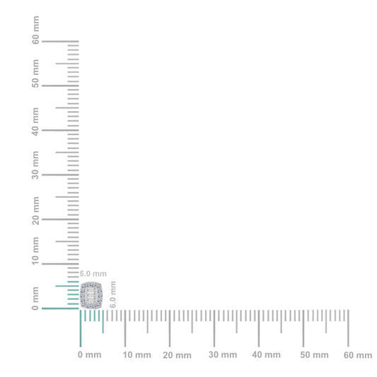 10K White Gold Round Baguette Diamond Square Shape Stud Earrings 1/5 Cttw