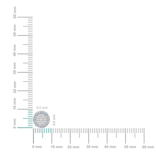 10K White Gold Round Baguette Diamond Stud Earring 1/2 Cttw