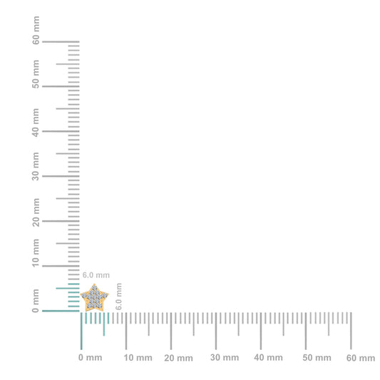 10K Yellow Gold Round Diamond Star Stud Earring 1/8 Cttw