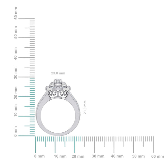 10K White Gold Round Diamond Womens Sz 7 Designer Bridal Ring 1 Cttw