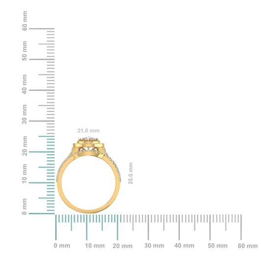 10K Yellow Gold Round Baguette Diamond Womens Oval Shape Designer Bridal Ring 1-1/5 Cttw