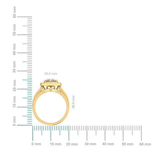 10K Yellow Gold Round Baguette Diamond Womens Heart Shape Designer Bridal Ring 1-1/6 Cttw