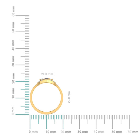 14K Yellow Gold Round Baguette Diamond Marquise Shape Womens Sz 7 Designer Ring 5/8 Cttw