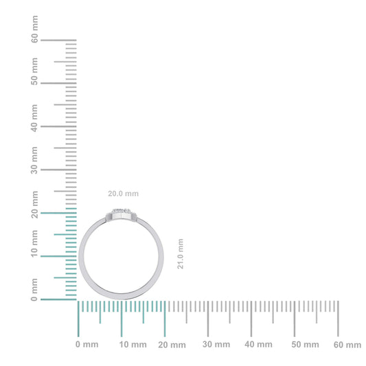 14K White Gold Round Baguette Diamond Womens Sz 7 Designer Ring 3/8 Cttw