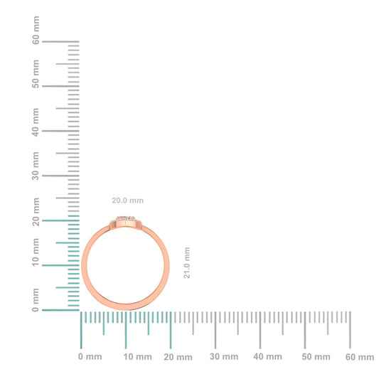 14K Rose Gold Round Baguette Diamond Womens Sz 7 Designer Ring 3/8 Cttw