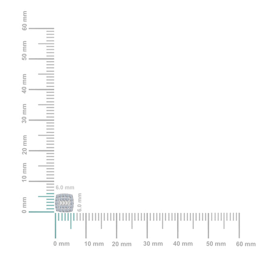 14K White Gold Round Baguette Diamond Square Shape Cluster Stud Earring 1/4 Cttw