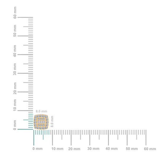 14K Yellow Gold Round Baguette Diamond Square Shape Cluster Stud EarRing 1/2 Cttw