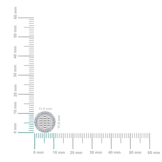 14K White Gold Round Baguette Diamond Halo Stud Earrings 5/8 Cttw