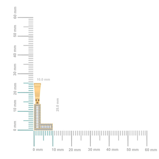 10K Yellow Gold Baguette Diamond Initial L Letter Pendant 1/3 Cttw