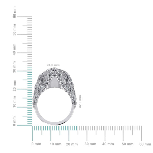 10K White Gold Round Diamond 3D Jesus Religious SZ 10 Mens Ring 2 Cttw