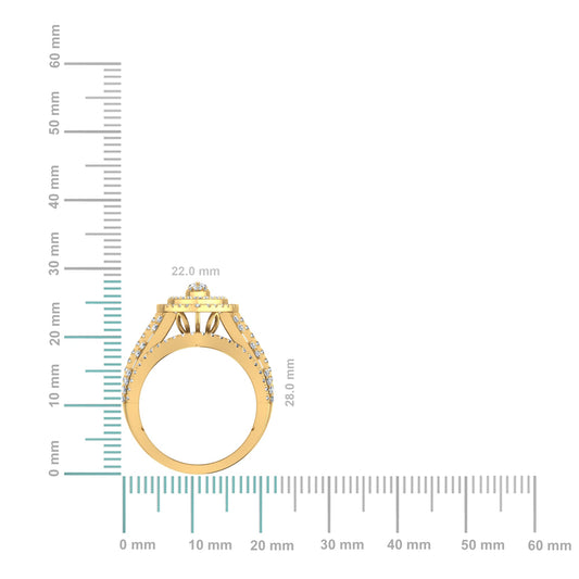 10K Yellow Gold Round Baguette Diamond Marquise Shape Designer Womens Ring SZ 7 2 Cttw