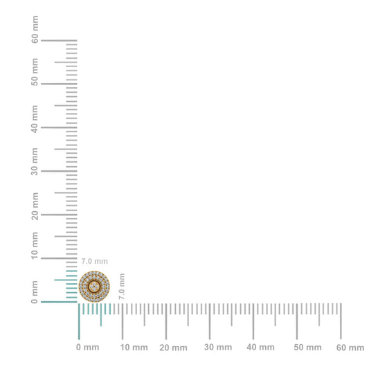 10K Yellow Gold Round Diamond Designer Mens Stud Earring 1/5 Cttw